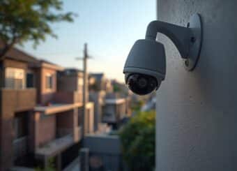 A professional CCTV camera installed outside a residential house in Lahore,